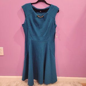 Studio One Flare Teal Sleeveless dress